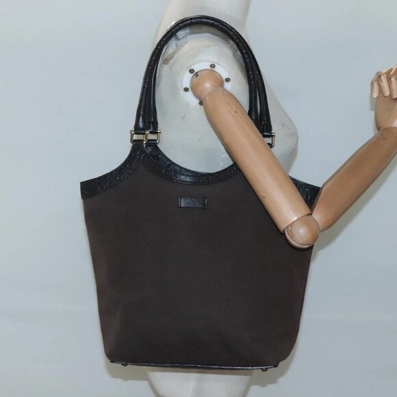 GUCCI Tote Bag Canvas Outlet Brown Gold 279153 Auth bs26148 - Picture 3 of 16
